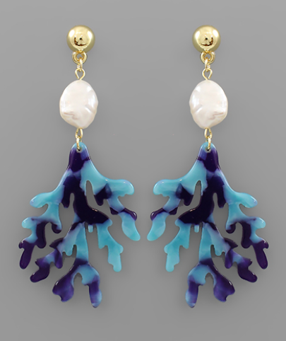 CORAL & PEARL EARRINGS