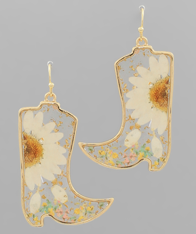 DAISY COWGIRL BOOT EARRINGS