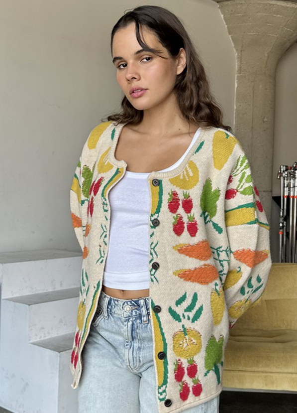FILL YOUR VEGGIE BASKET CARDIGAN