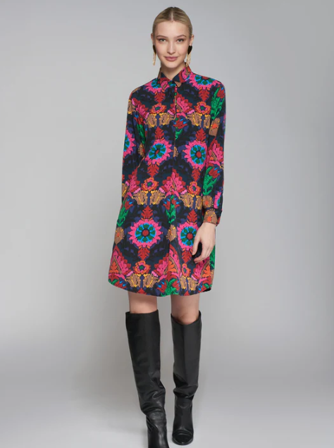 ANA SUZANY MARINO BUTTON COLLAR DRESS