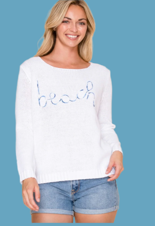 ROPE LETTERED BEACH SWEATER