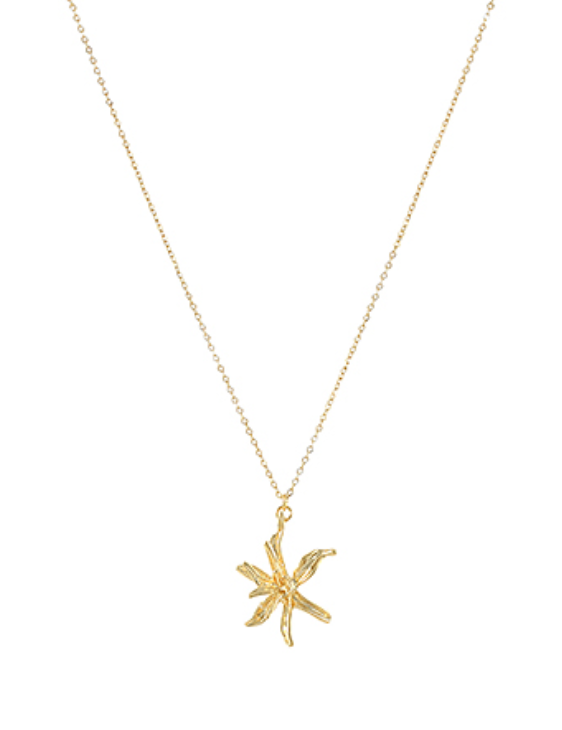 LILY FLOWER PENDANT NECKLACE