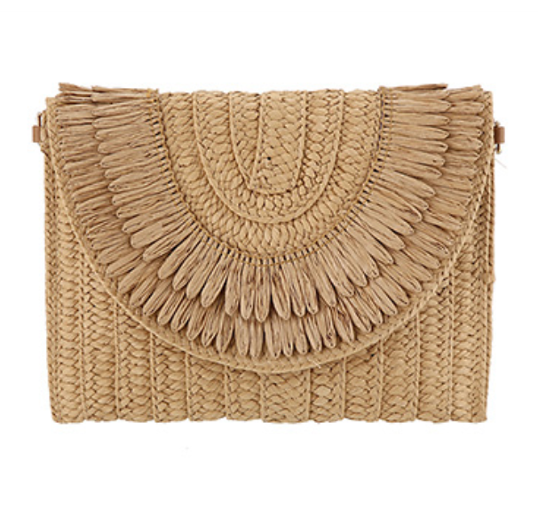 STRAW FLIPOVER CLUTCH