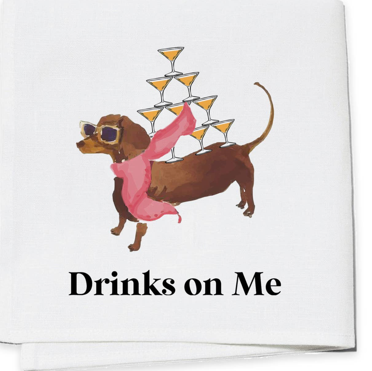 Cocktail napkins set of 4 Drinks on Me-Dachsund