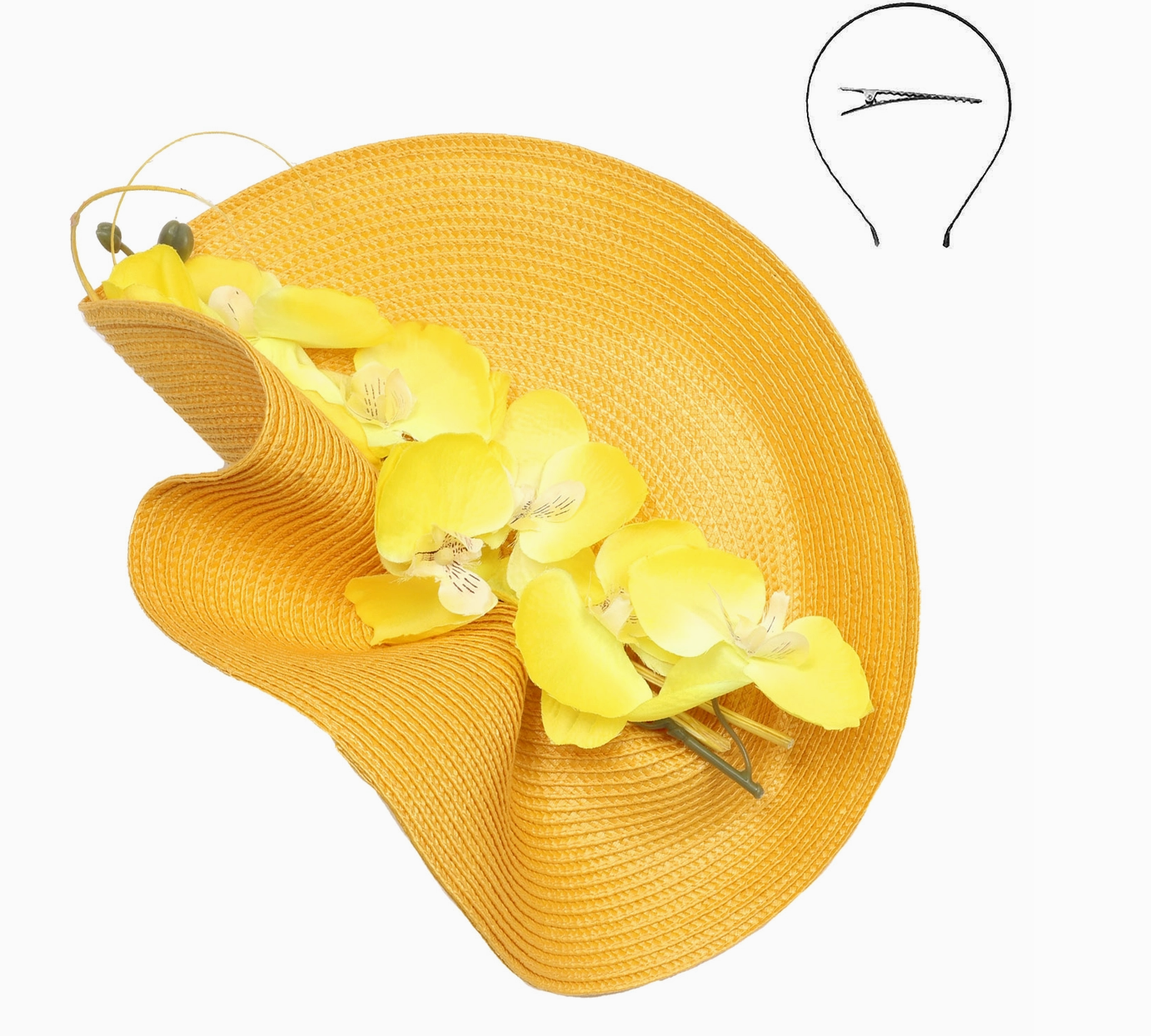 FASHION FASCINATOR WITH ORCHID FLOWER