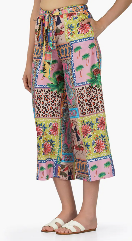 TROPICAL COLORFUL BUTTON UP PANTS