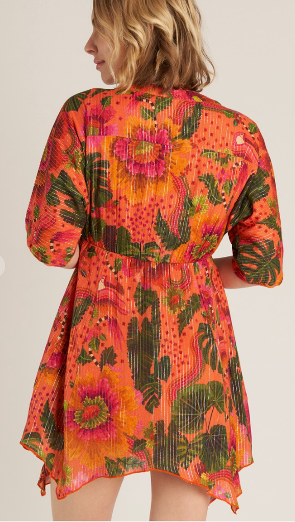 TROPICAL KIMONO MINI DRESS