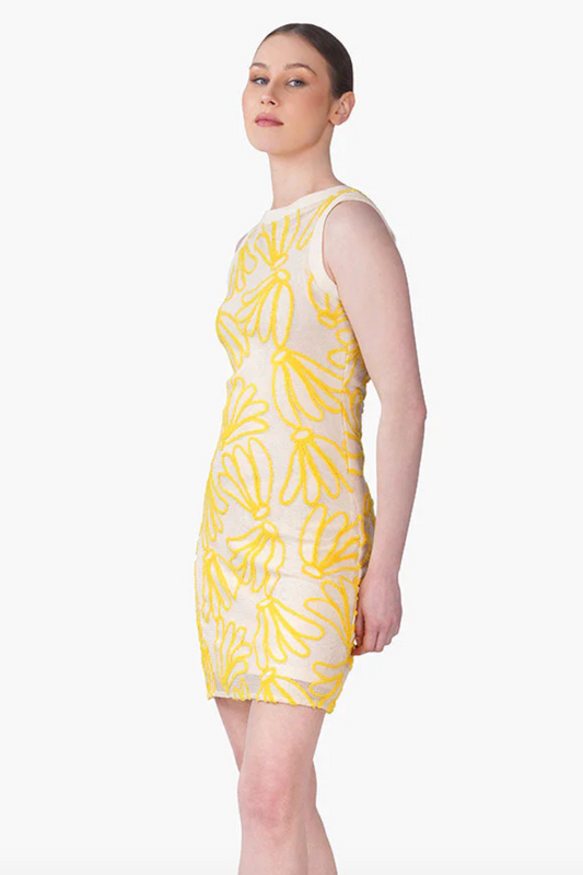 SUNSET EMBROIDERED BODYCONE DRESS