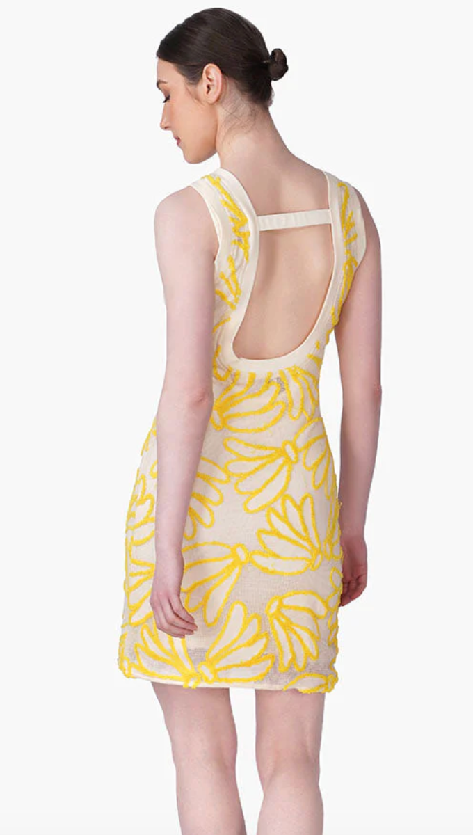 SUNSET EMBROIDERED BODYCONE DRESS