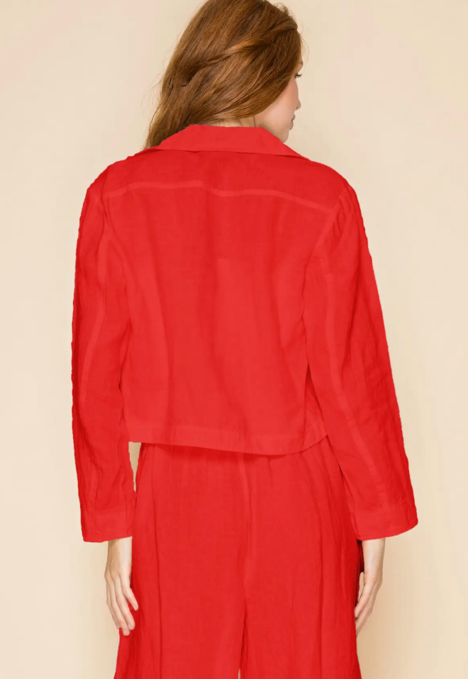 ROJA LINEN CROPPED JACKET