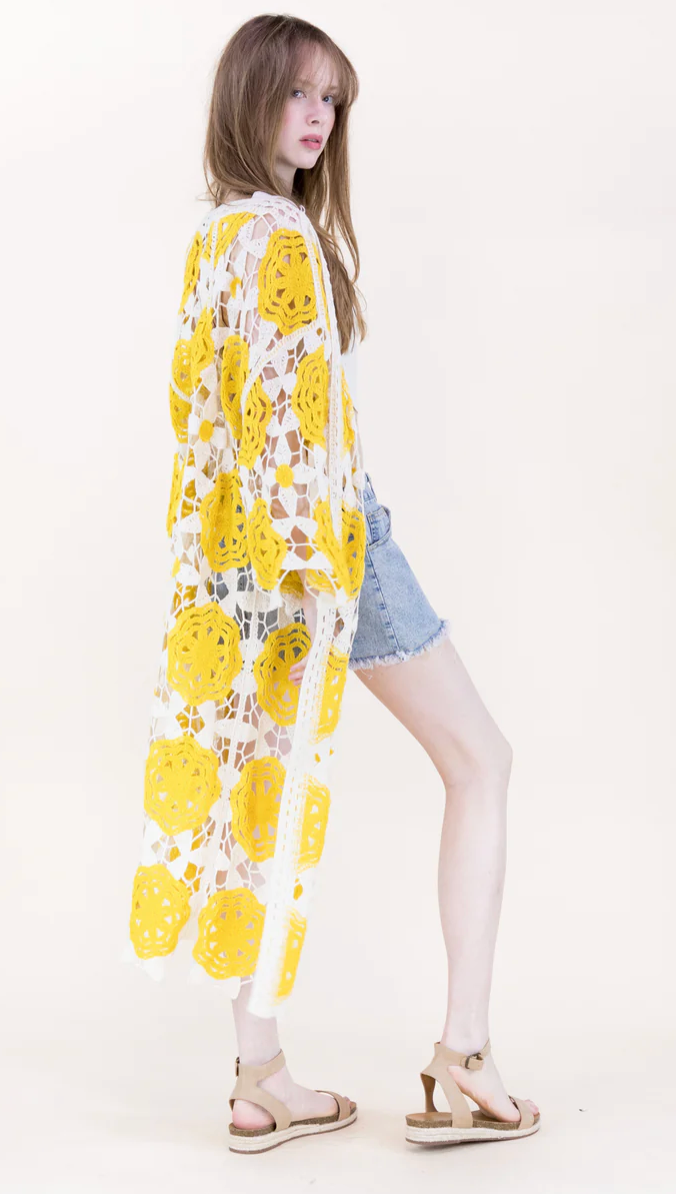 SUNSHINE MAXI CROCHET CARDIGAN
