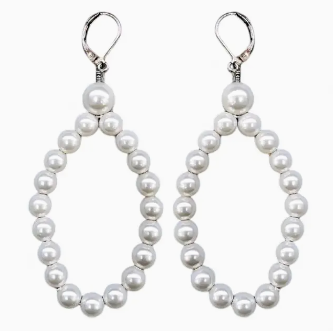 PEARL HOOP STATEMENT EARRINGS