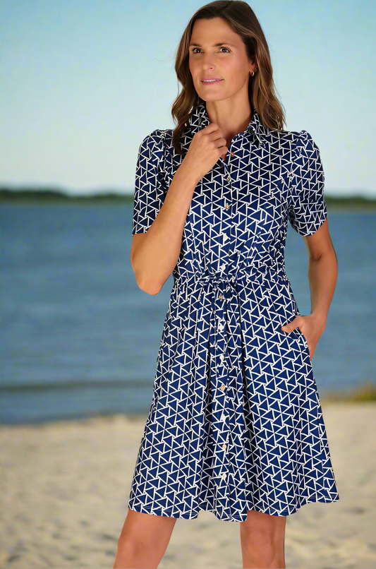 LUNDON NAVY FLAG DRESS & SHORT SET