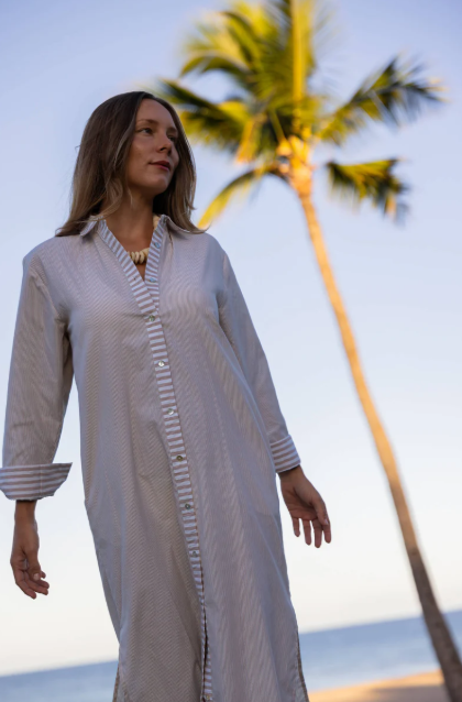 POOL BAR STRIPED BEACH DRESS