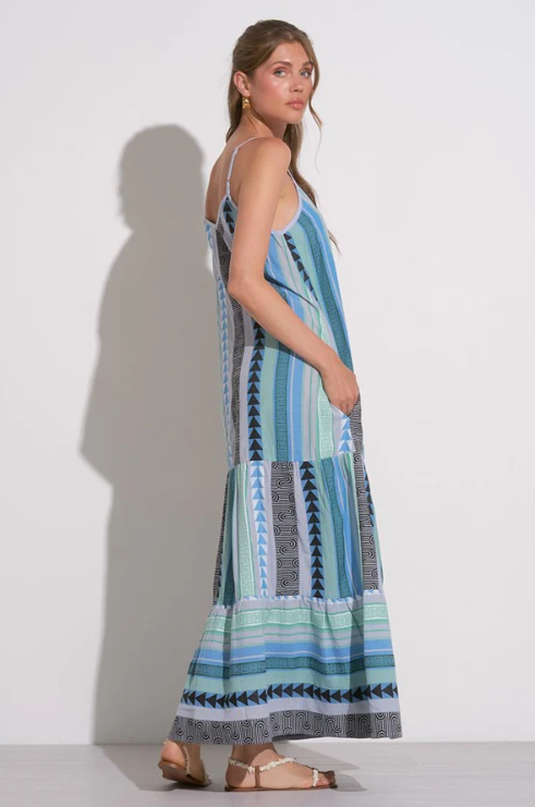 YOLANDA'S MAXI SPAGHETTI STRAP TIERED DRESS