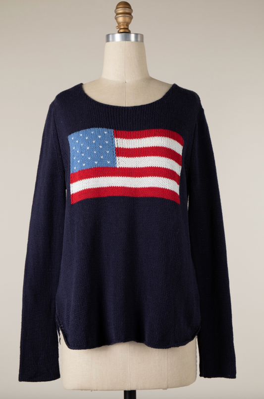 SUPER SOFT FLAG SWEATER TOP