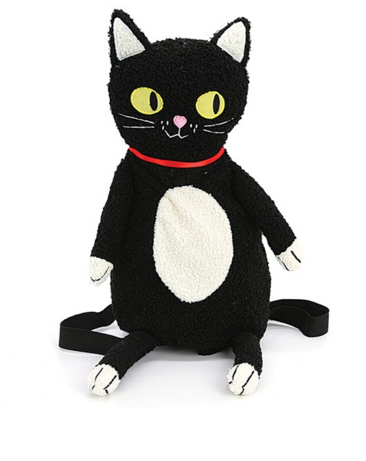 FURRY CLOCK CAT BACKPACK HANDBAG