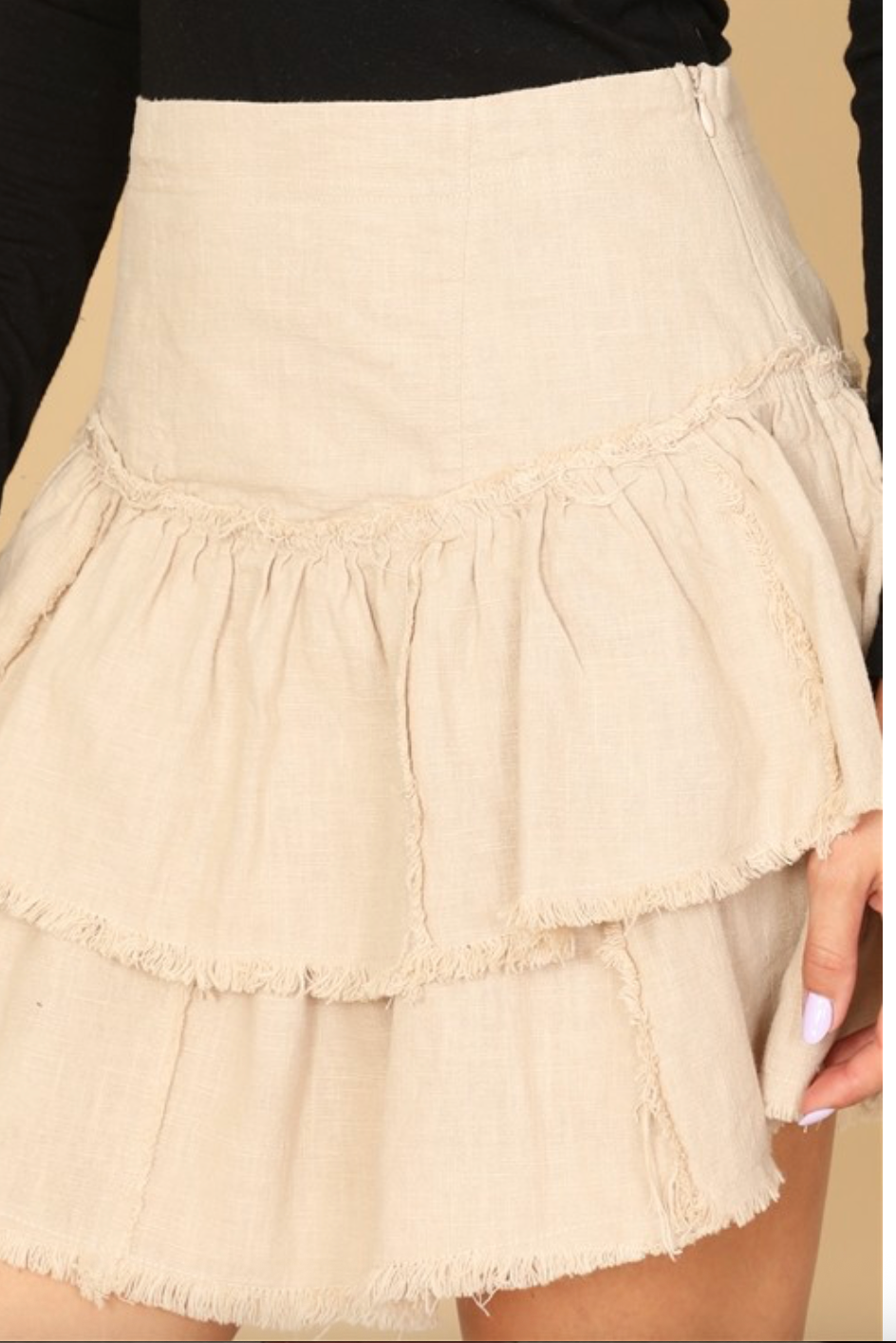 RAMIE LAYERED HEM SKIRT