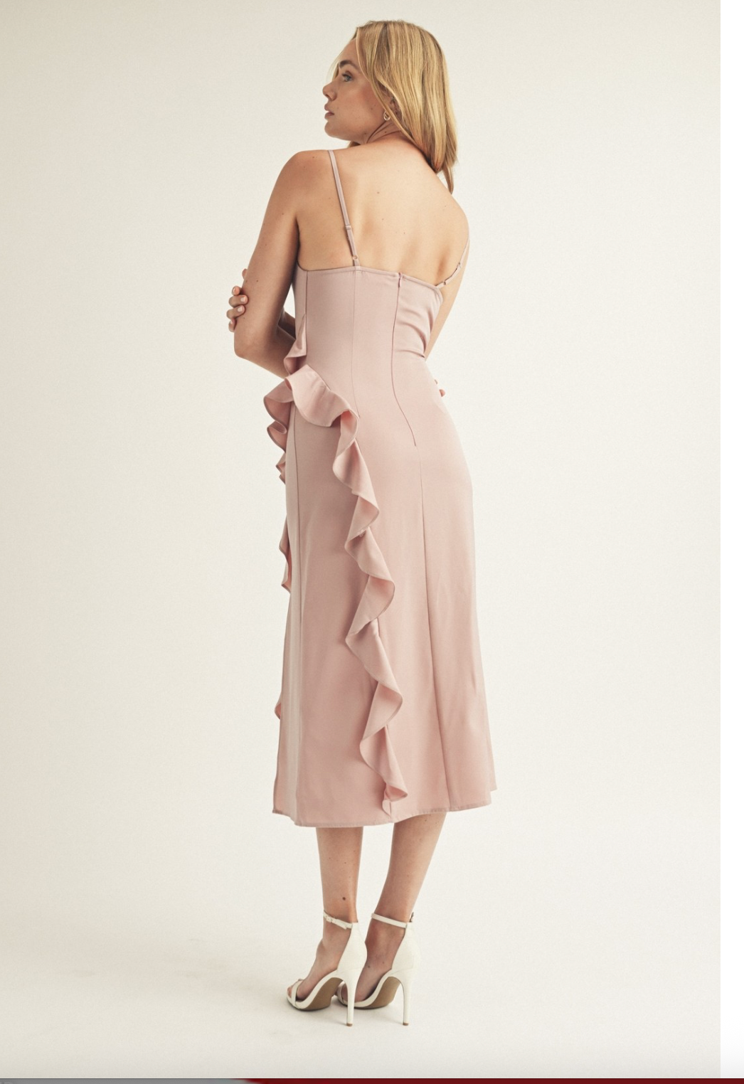 MAUVEALESS RUFFLE DRESS