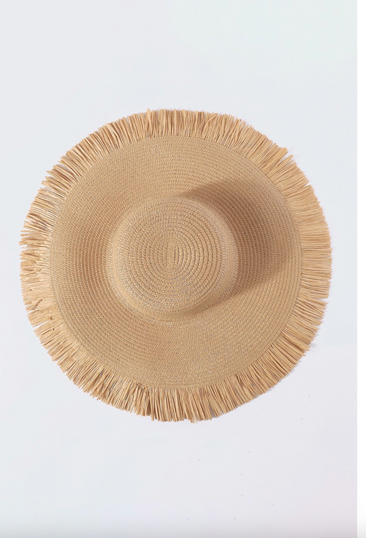 RAFFIA FRINGE HAT