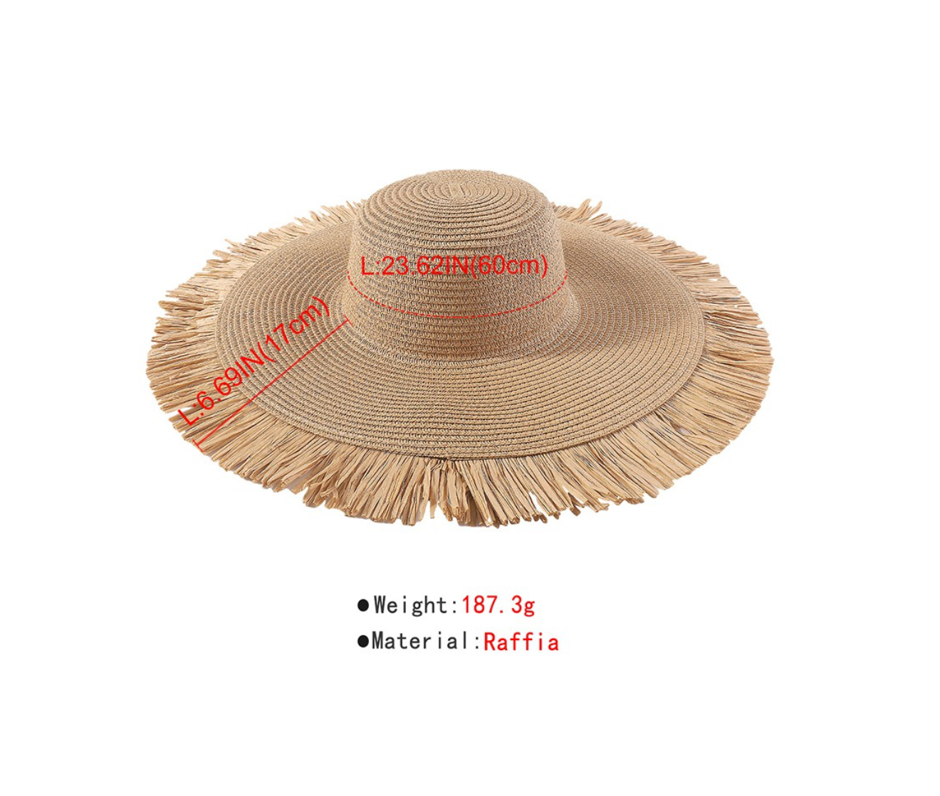 RAFFIA FRINGE HAT
