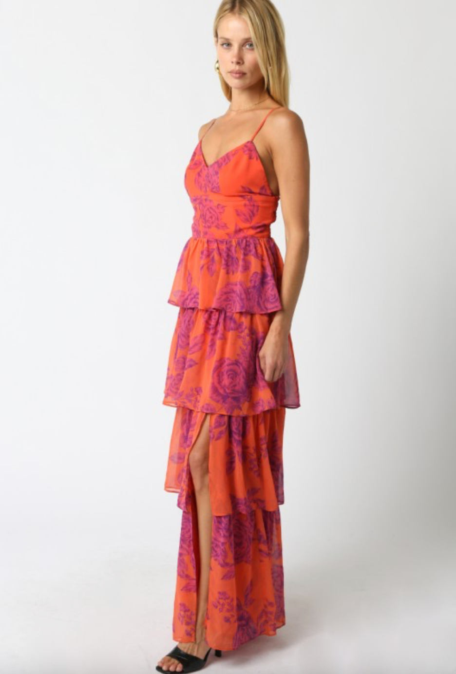 ORANGE JULIUS RUFFLE TIER DRESS