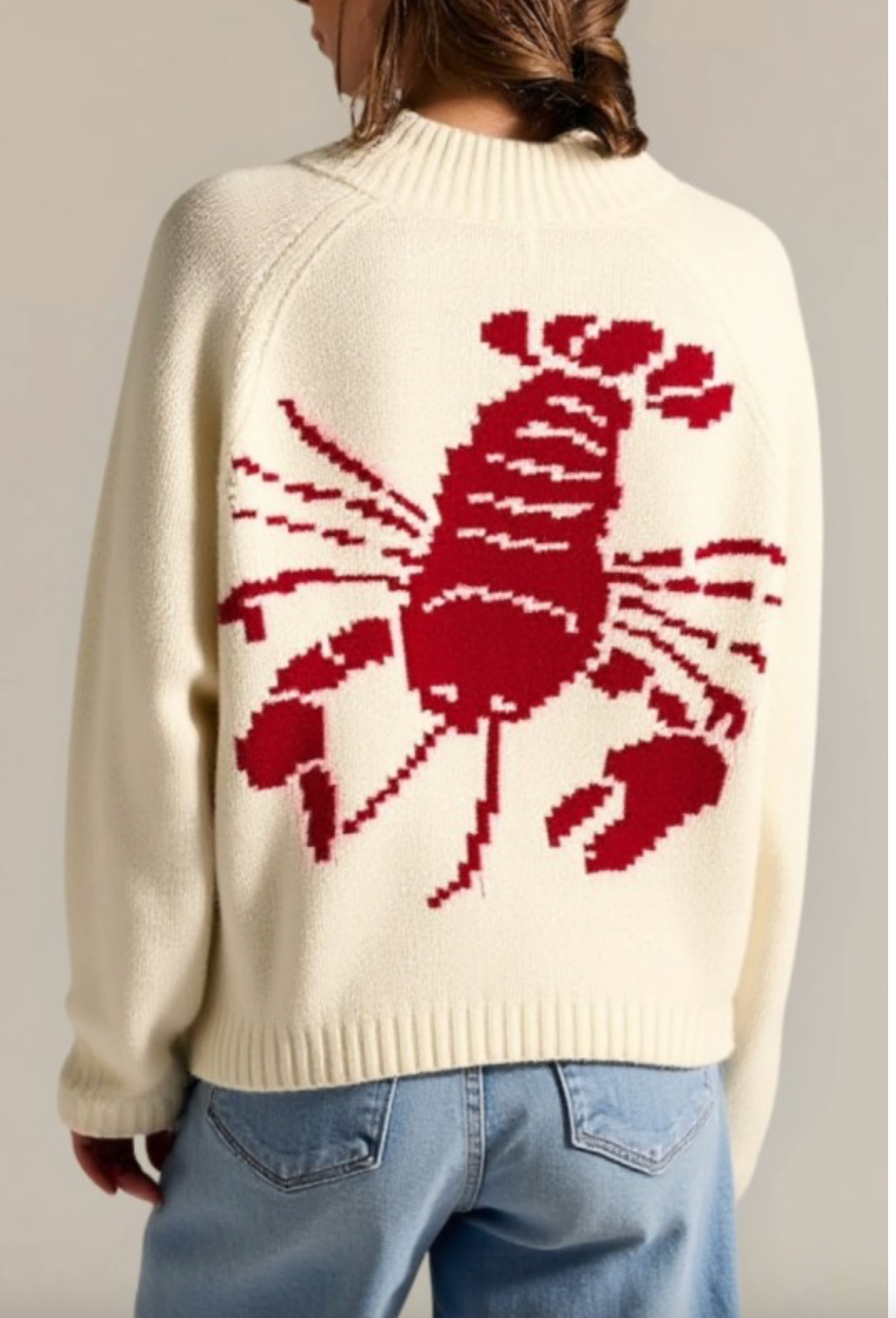 LIGHT LOBSTER CARDIGAN SWEATER