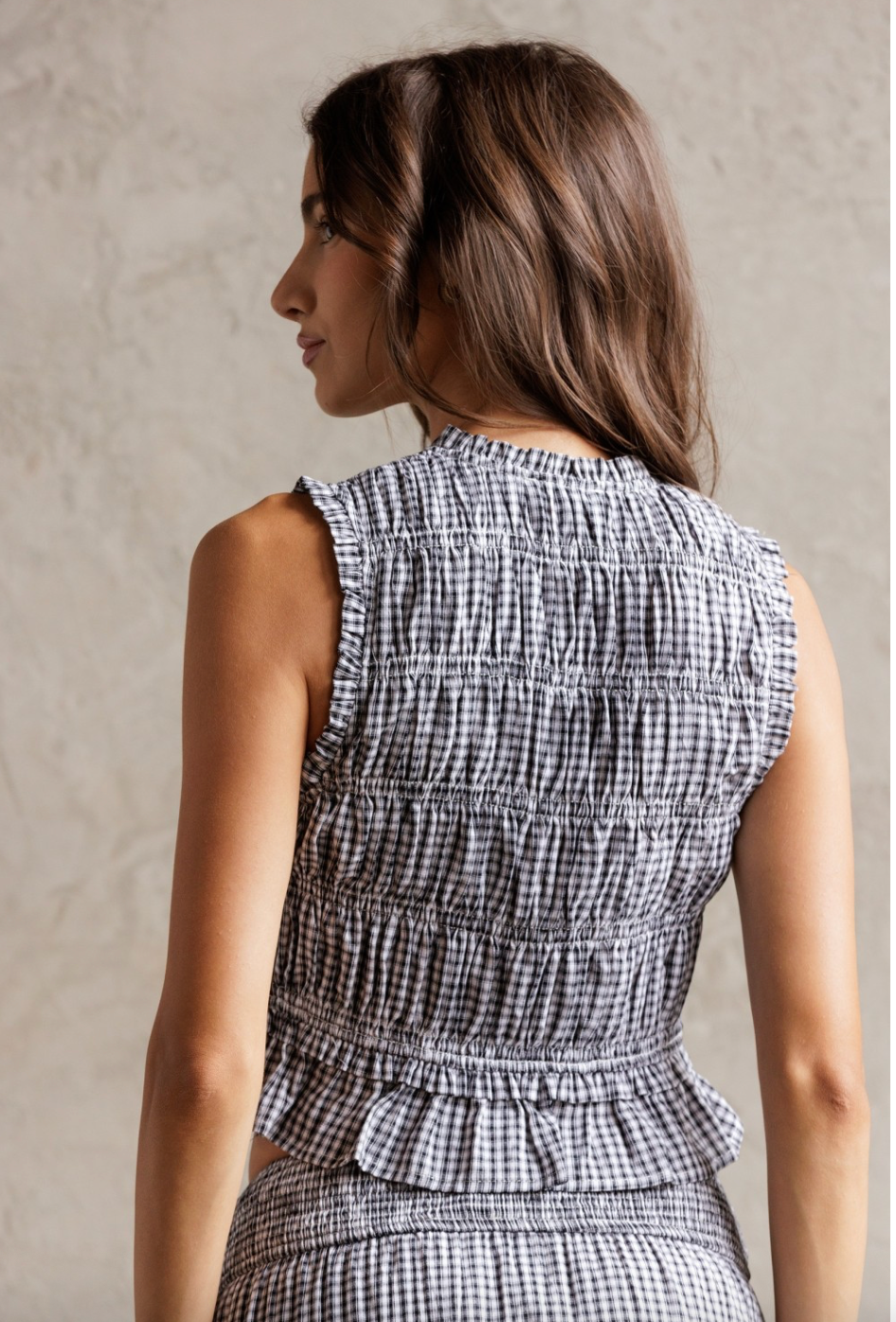 CHECKERS TOP AND SWEATER SET