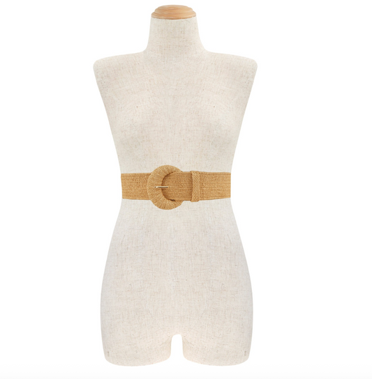 STRAW BUCKLE BELT
