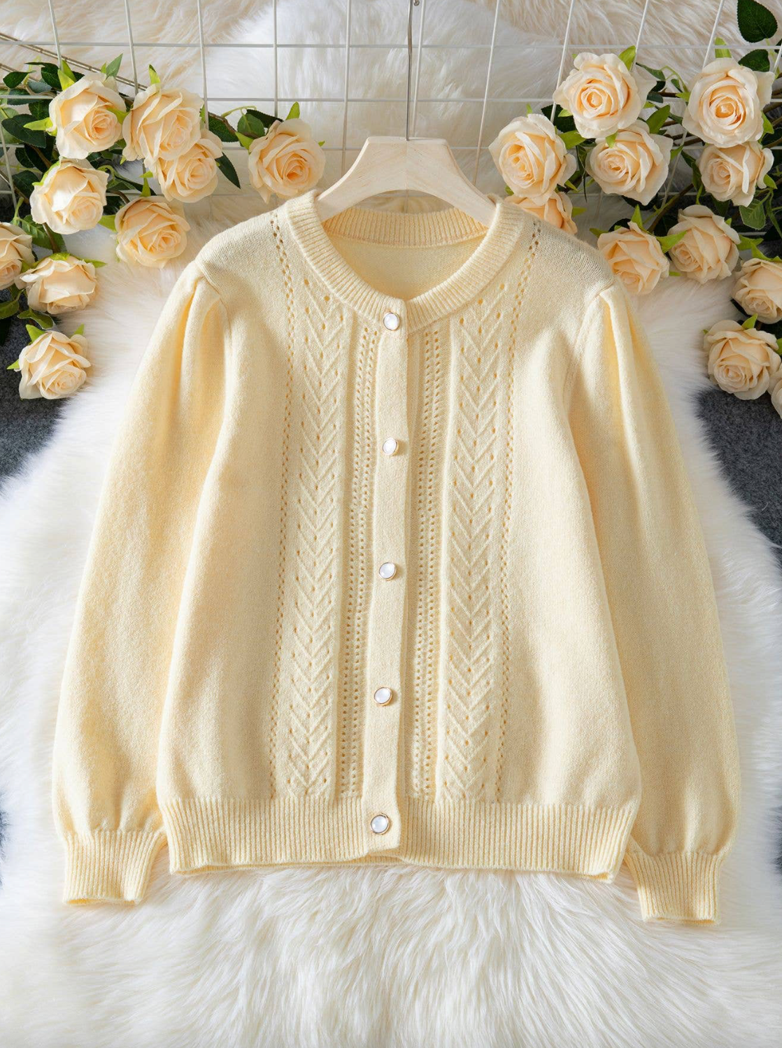 LASER CUT SOFT CARDIGAN