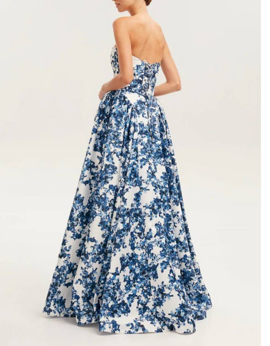 CHARLESTON BLUE FLORAL DRESS