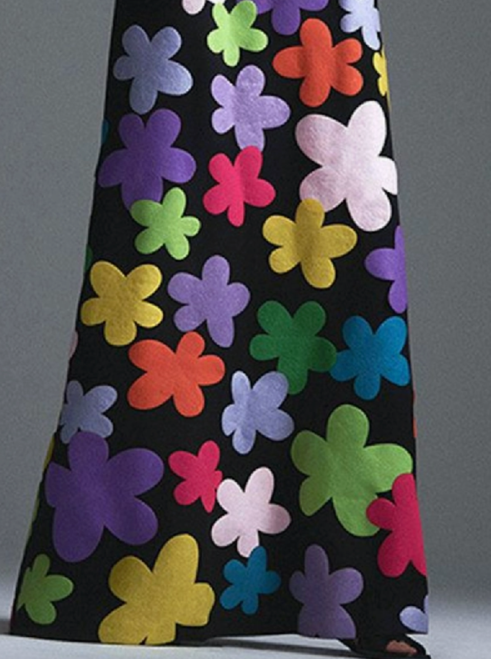 ASYMMETRIC FLORAL MAXI DRESS