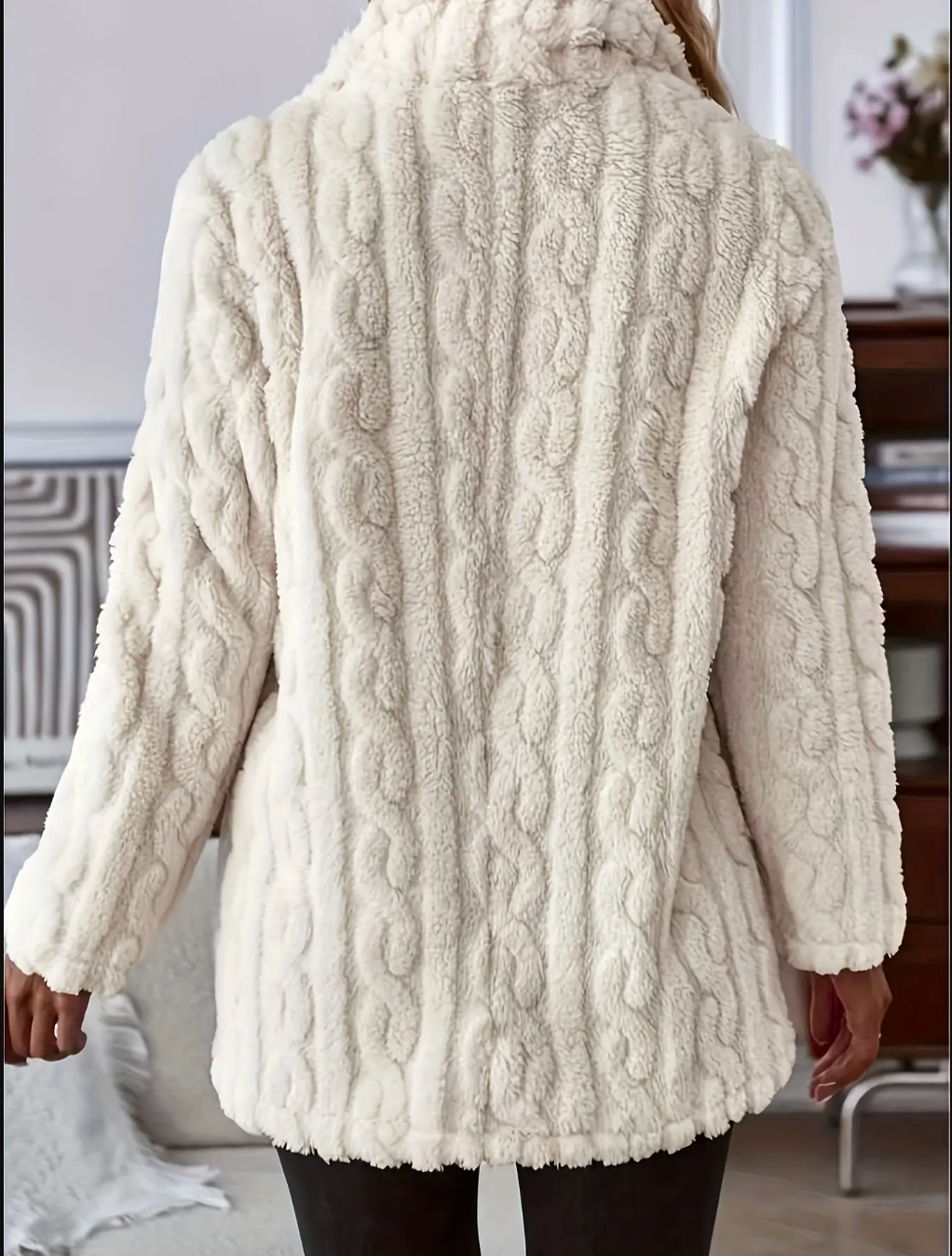 DOUBLE-SIDED PLUSH SWEATER COAT