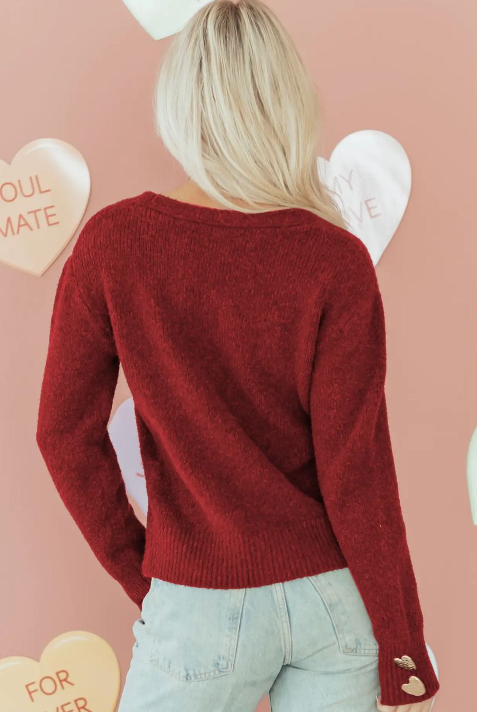 BUTTON UP MY HEART SWEATER