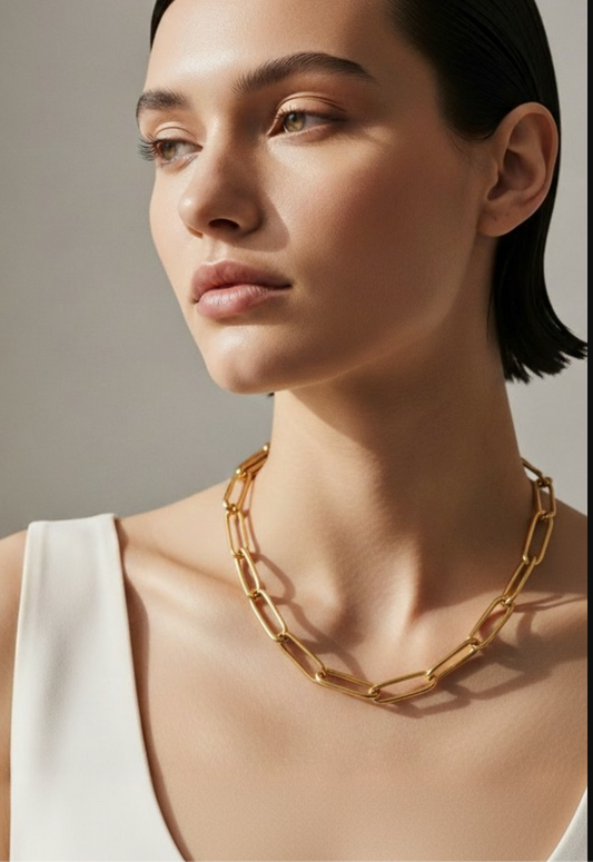 CHUNKY GOLD LINK NECKLACE