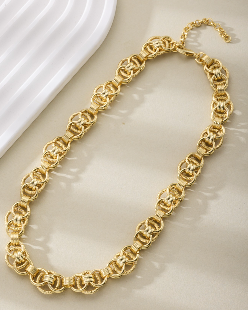 18k Gold-dipped Chunky Link Chain Necklace