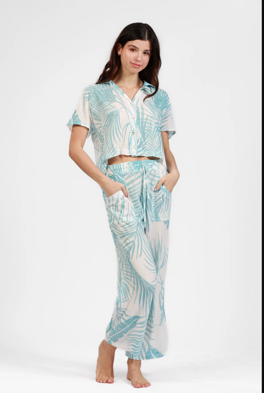 FROND PRINT CROP TOP