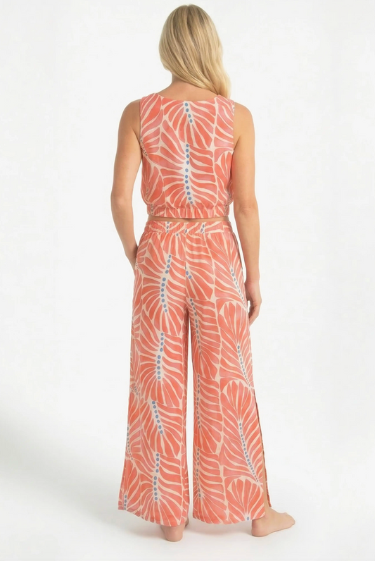 IGUAZU MONARCH PRINT SLIT PANTS