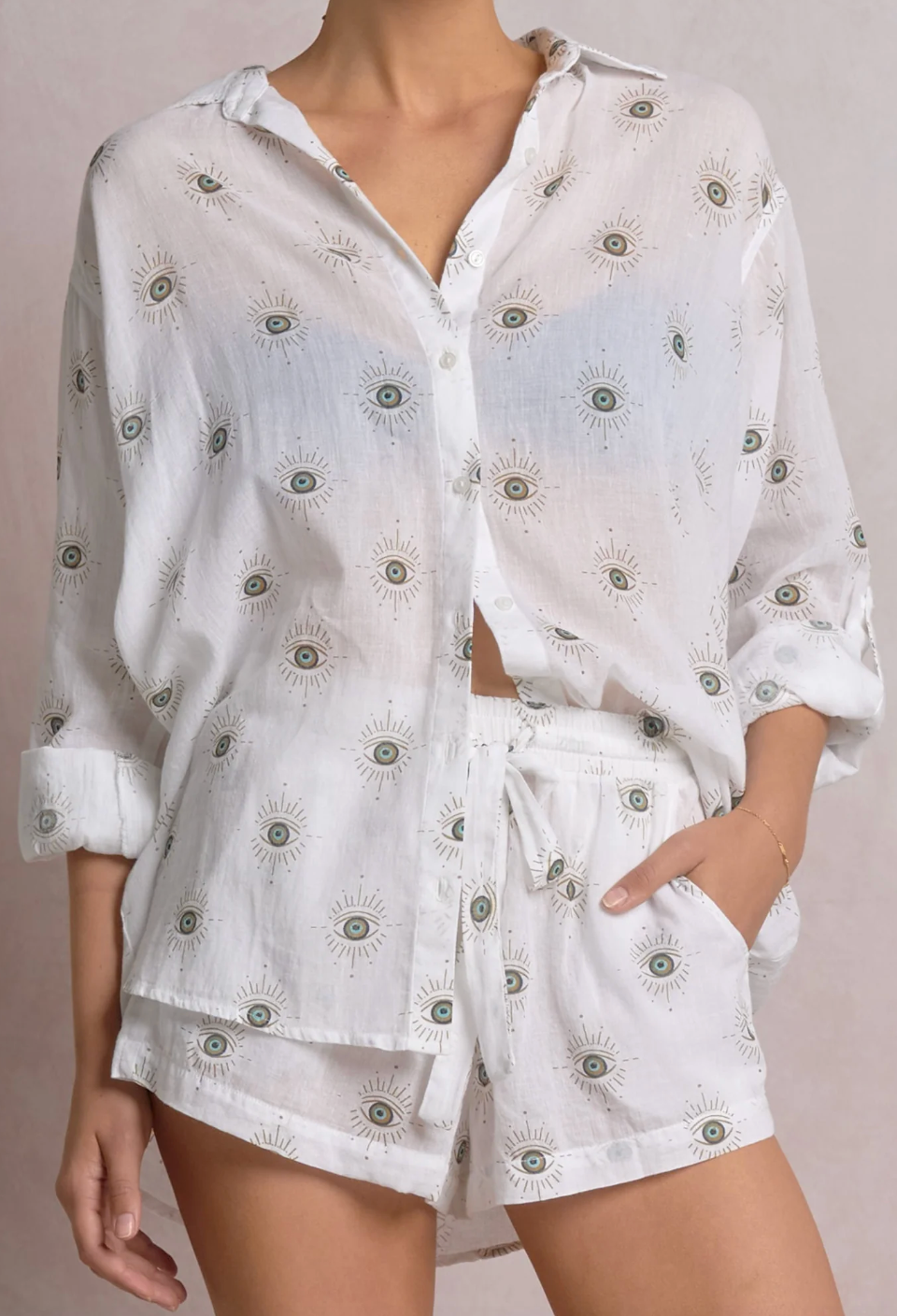 EVIL EYE BUTTON DOWN SHIRT