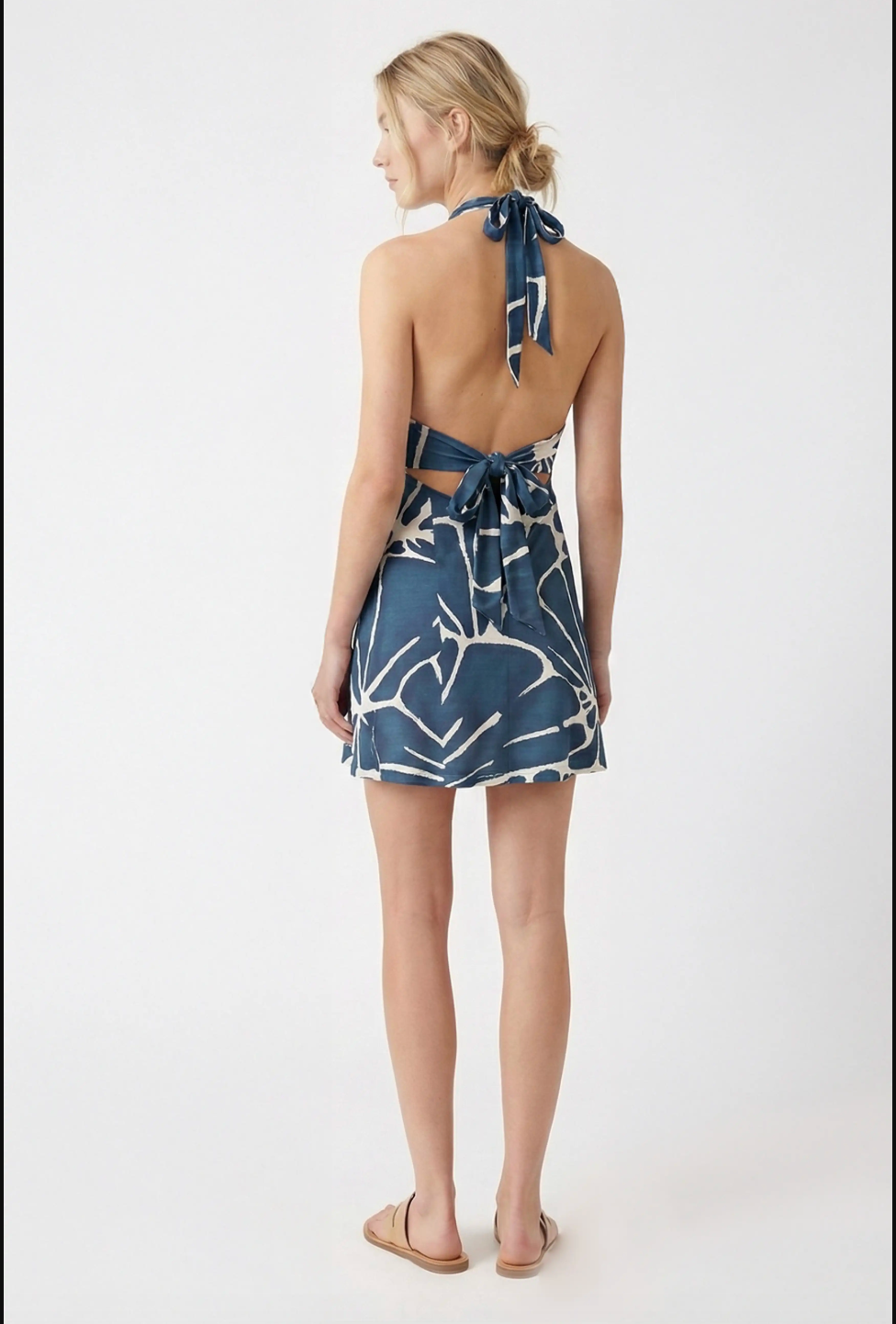 SPLATTER DAISY HALTER DRESS
