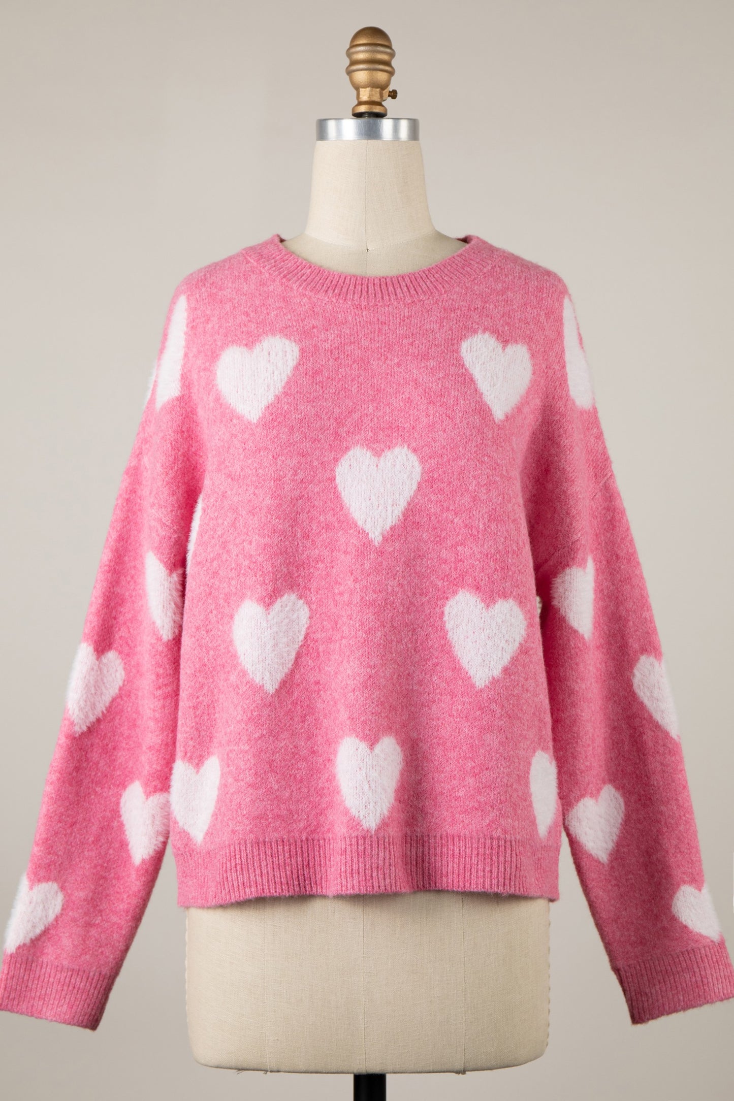 WHITE HEART SWEATER
