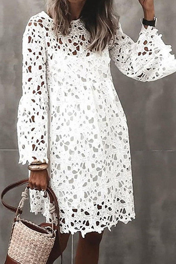 LACE TWEED DRESS