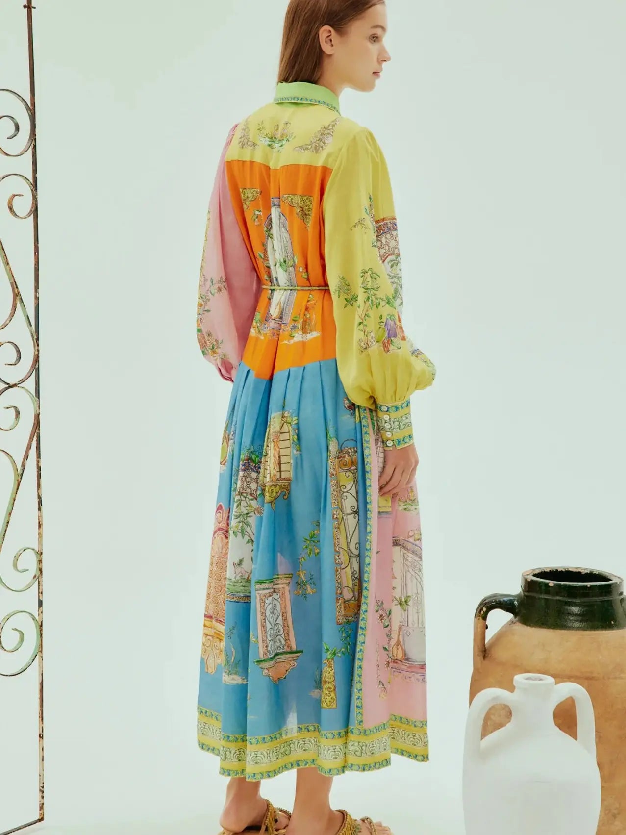 WINDOWS AND DOORS LANTERN SLEEVE DRESS