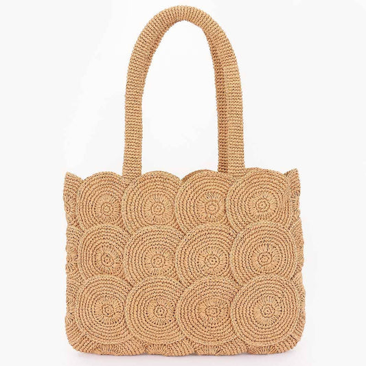 Scalloped Woven Tote Bag