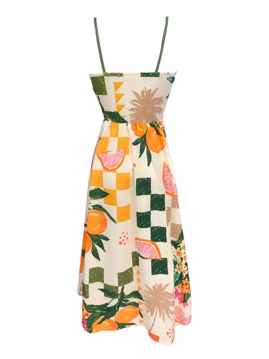 FLORA'S CHECKERED LEMONS & CHEETAH SUNDRESS