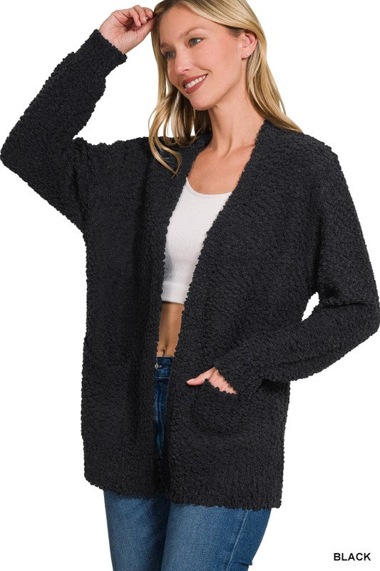 POPCORN CARDIGAN SWEATER