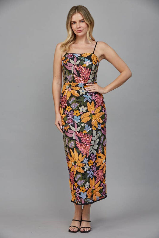 SEQUIN FLOWER POWER DRESS