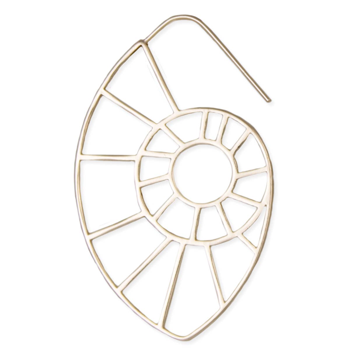 Gold Shell Outline Hoop Earrings