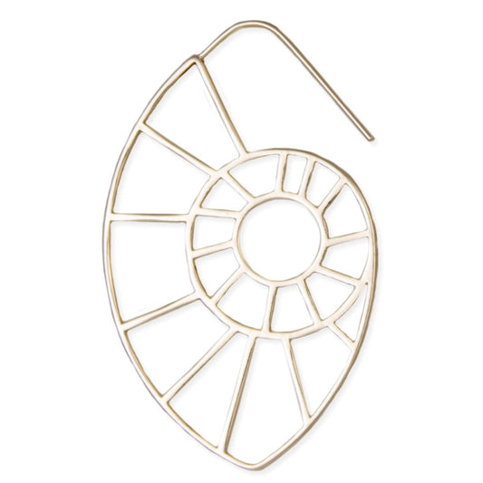 Gold Shell Outline Hoop Earrings