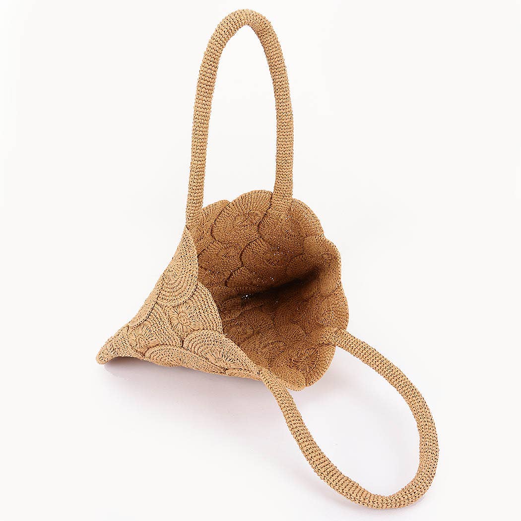 Scalloped Woven Tote Bag